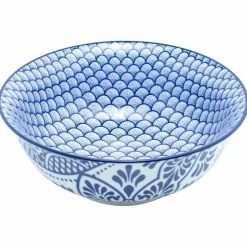 Skål 14 cm 4-pack, blå/vit