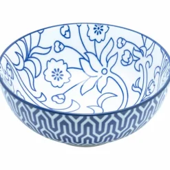 Skål 14 cm 4-pack, blå/vit