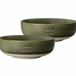 Skål 14 cm 2-pack, grön/natur