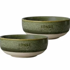 Skål 11 cm 2-pack, grön/natur