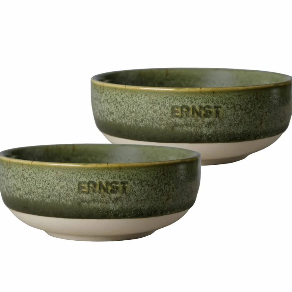 Skål 11 cm 2-pack, grön/natur