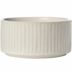 Skål räfflad 12 cm, naturvit