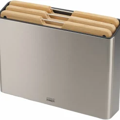 Skärbrädeset bambu/stål, 4 delar