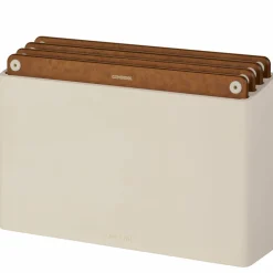 Skärbrädeshållare med 4 skärbrädor, svart