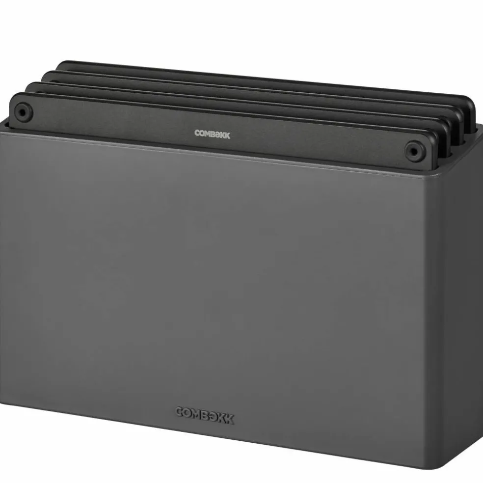 Skärbrädeshållare med 4 skärbrädor, svart
