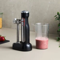 Sladdlös stavmixer + behållare, svart/rostfritt stål