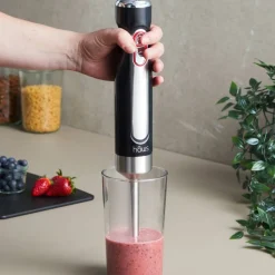 Sladdlös stavmixer + behållare, svart/rostfritt stål
