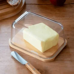 Smörfat och smörkniv, bambu