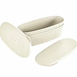 SnapBox förvaringsburk oval 2-pack, cream