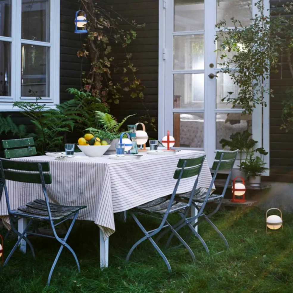 Solar Circular lampa 25 cm, sky blue