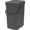 Sort & Go avfallshink 6 liter, mörkgrå