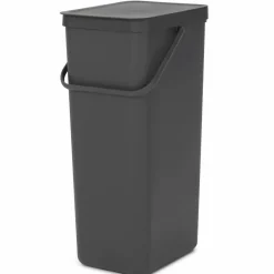 Sort & Go avfallshink 40 liter, mörkgrå
