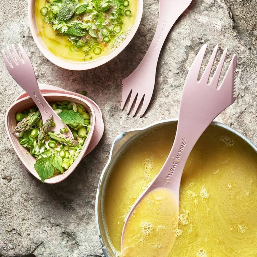 Spork large serving, sandy green