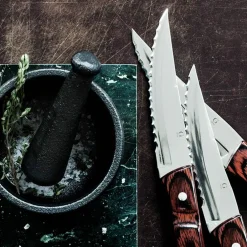 Steakkniv XL 4 st, trä/stål