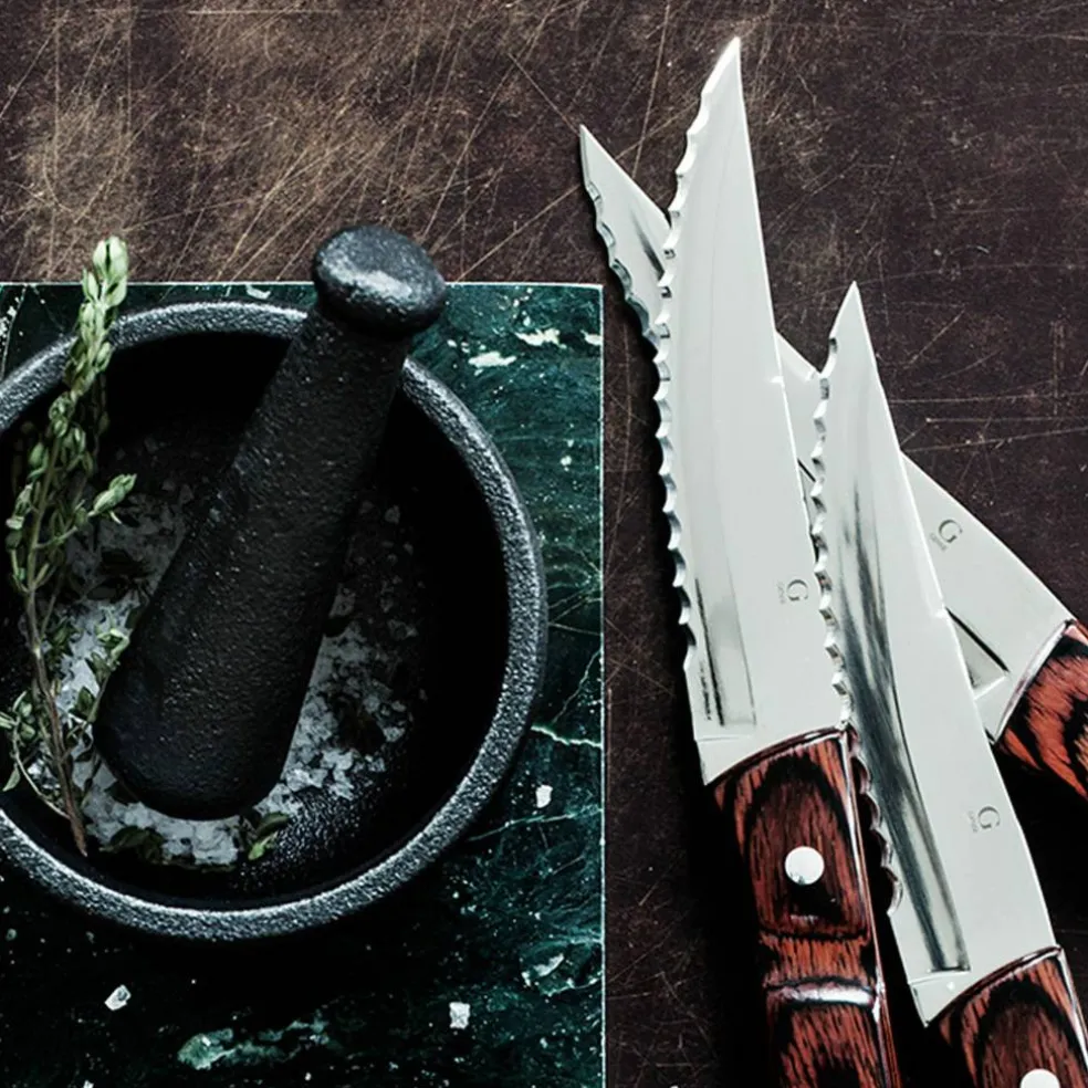 Steakkniv XL 4 st, trä/stål