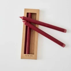 Stearinljus 4-pack, mörkröd