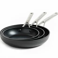 Stekpannor i aluminium 3-pack