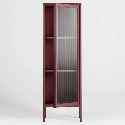 Store vitrinskåp 50 x 150 cm, bordeaux