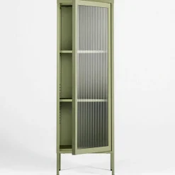 Store vitrinskåp 50 x 150 cm, moss green