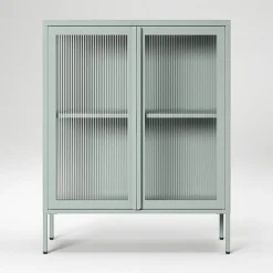 Store vitrinskåp 90 x 110 cm, moss green