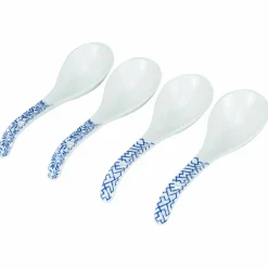 Stor soppsked 16 cm 4-pack, blå/vit