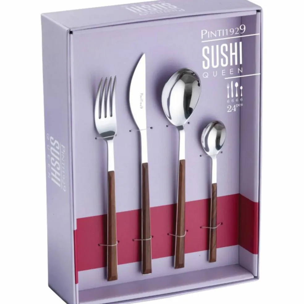 Sushi Anniversary bestickset 24 delar, svart/teak