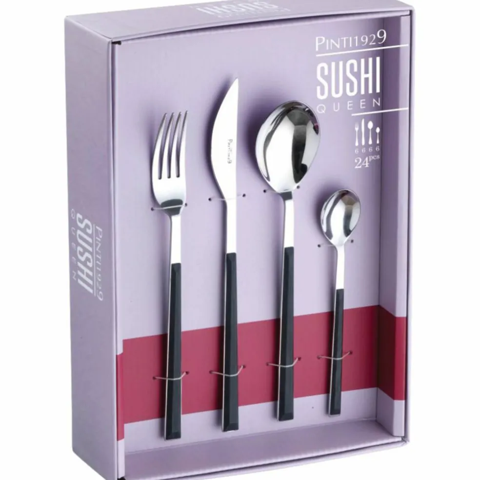 Sushi Anniversary bestickset 24 delar, svart/teak