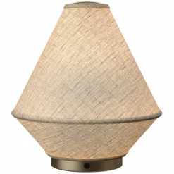 Tafta portabel bordslampa, röd/off-white