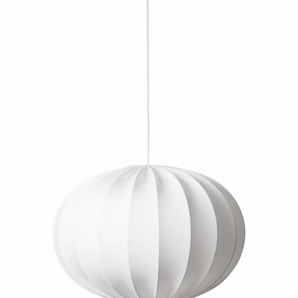 Taklampa, oval boll, bomull, vit, 65 cm