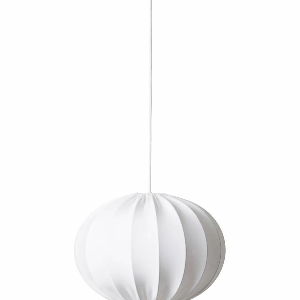 Taklampa, oval boll, bomull, vit, 65 cm
