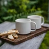 Tekopp räfflad 9,5 cm, naturvit