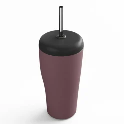 Termoskopp + sugrör, rostfri