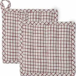 Textiles Garn grytlappar 22 x 22 cm 2-pack, terracotta