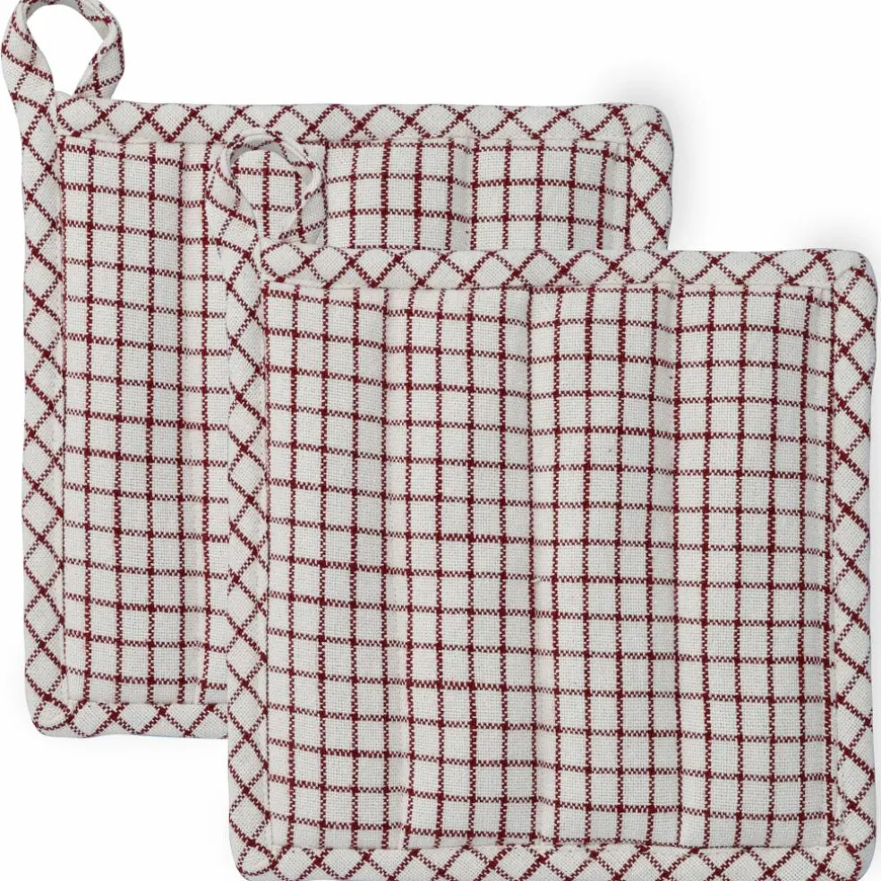 Textiles Garn grytlappar 22 x 22 cm 2-pack, terracotta
