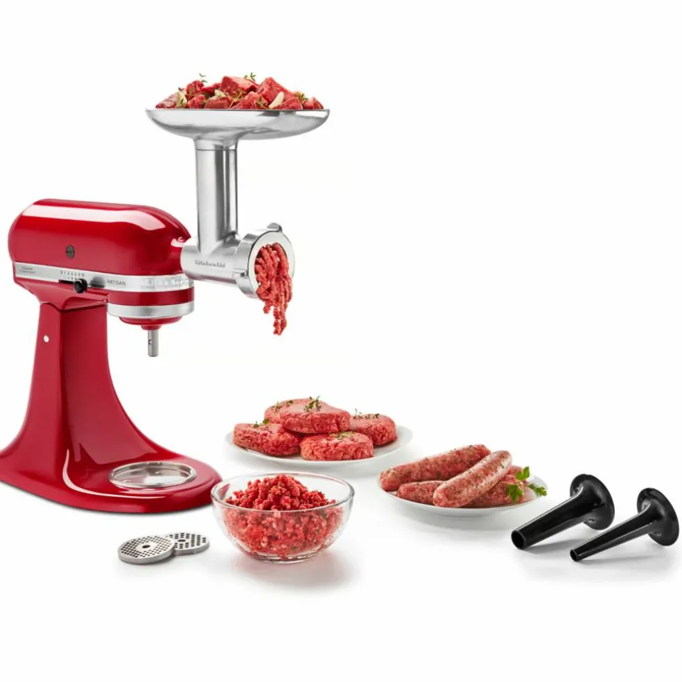 Tillbehörspaket till köksmaskin (köttkvarn, grönsaksskärare och pastatillbehör)
