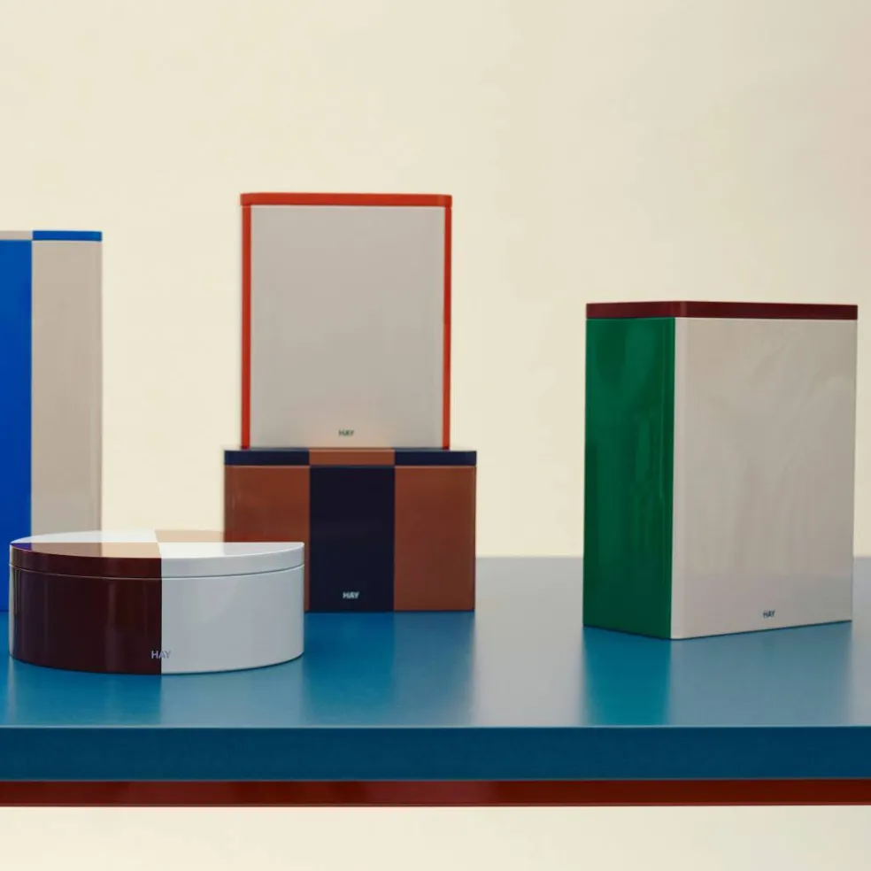 Tin Storage förvaringsbox XL, off-white/bourgogne