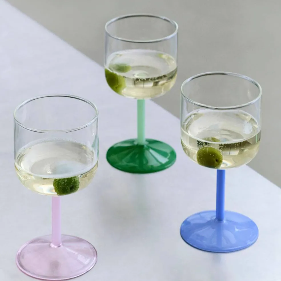 Tint vinglas 2 st, klar/jade/ljusgrön/mörkgrå