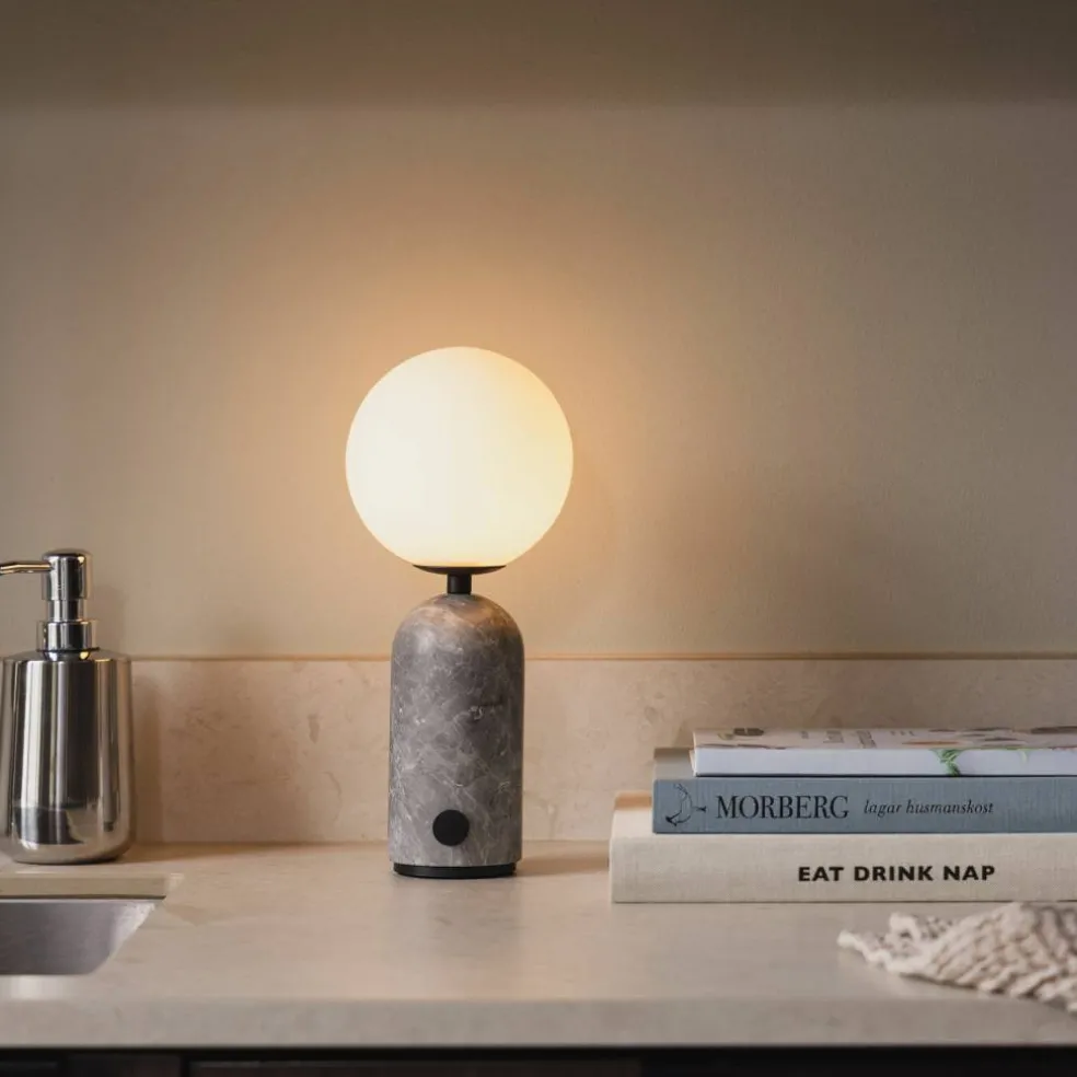 Torrano portabel bordslampa, brown marble
