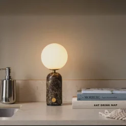 Torrano portabel bordslampa, brown marble