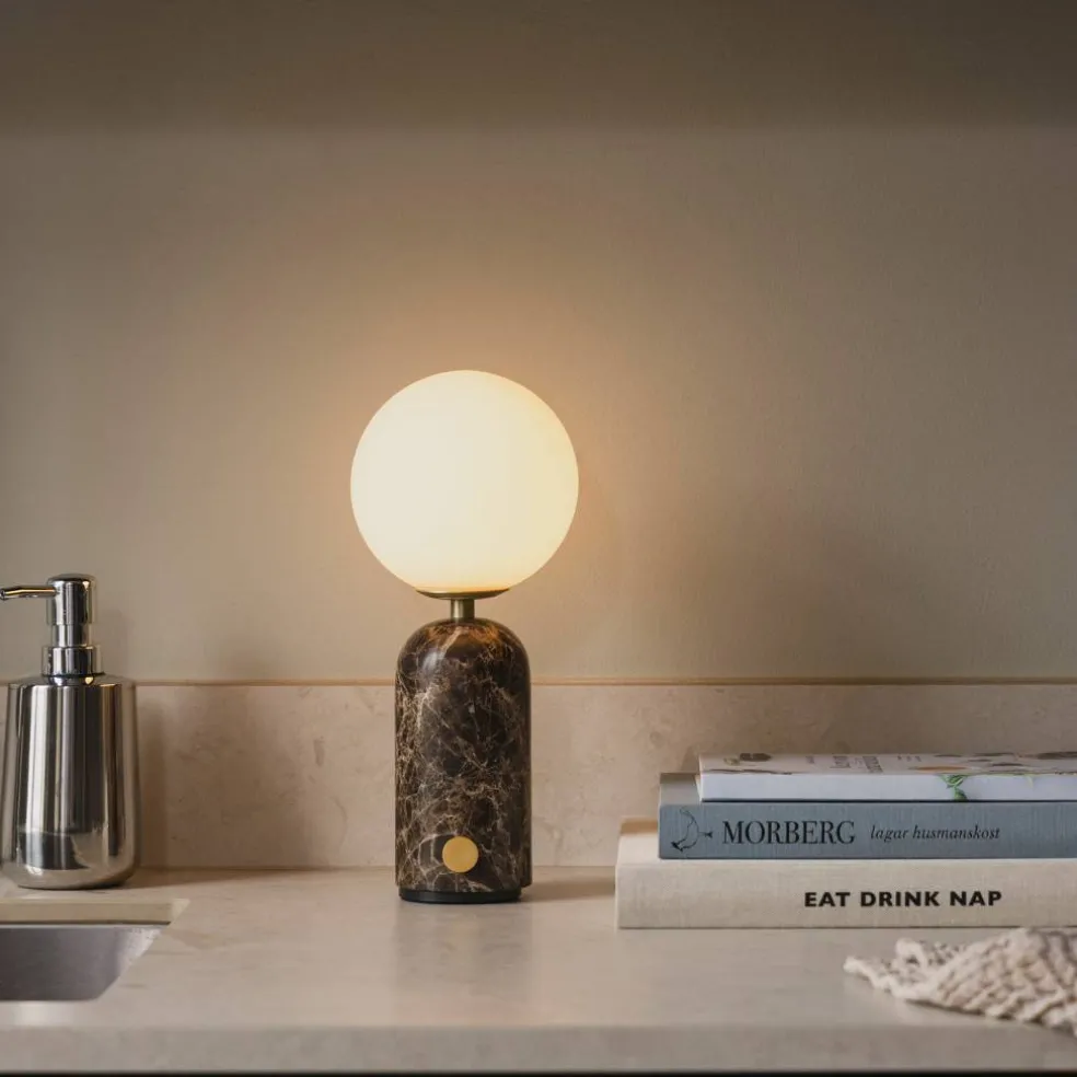 Torrano portabel bordslampa, brown marble