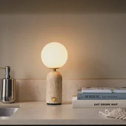 Torrano portabel bordslampa, brown marble