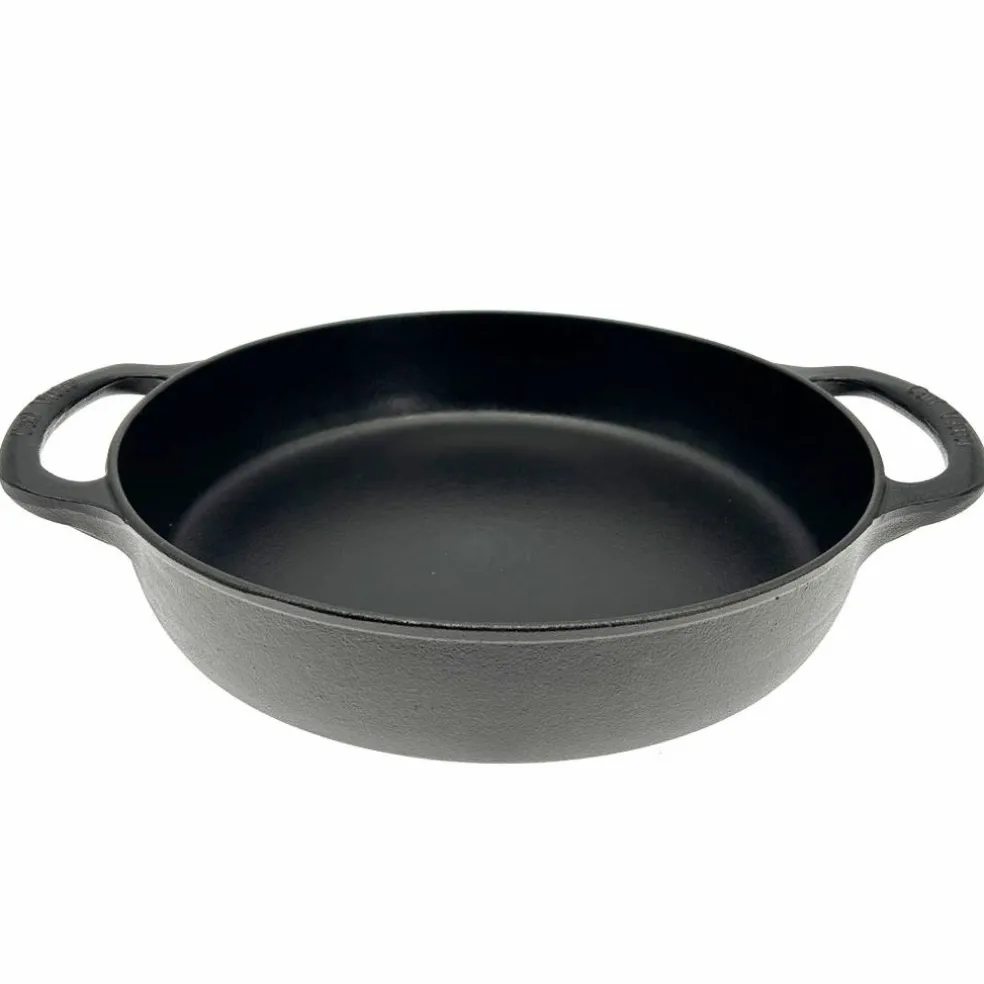 Traktörpanna med glaslock 32 cm, gjutjärn