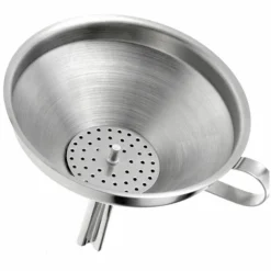 Tratt med avtagbar sil, rostfritt stål