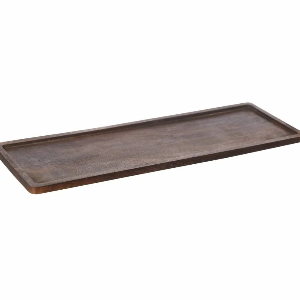 Träbricka Rektangulär Svart, 15x45 cm