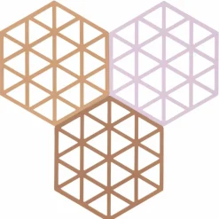 Triangles grytunderlägg 3 st, terracotta/lupin