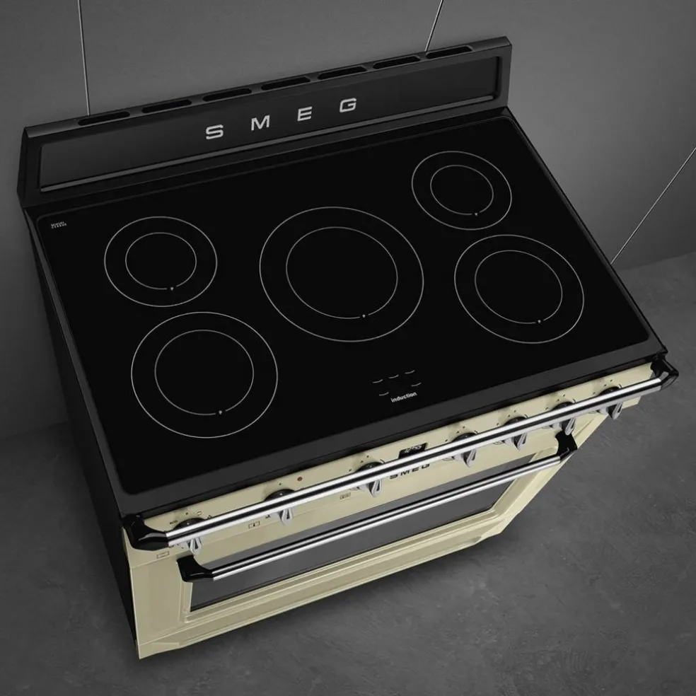 TR90IM induktionsspis 90 cm, creme