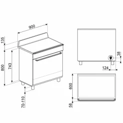 TR90IM induktionsspis 90 cm, creme