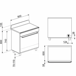 TR90IM induktionsspis 90 cm, grå