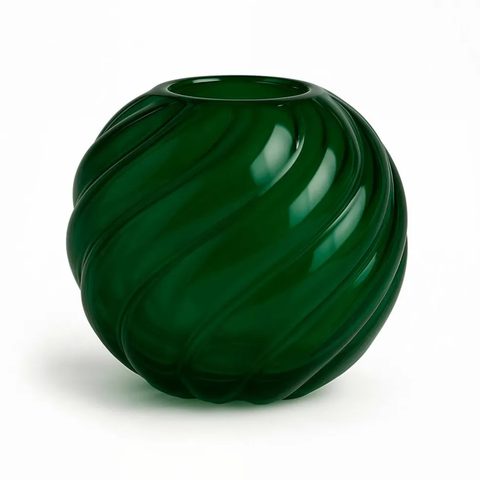 Twist Ball Vas 20 cm, forest green