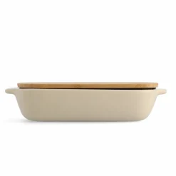 Ugnsform med lock 31x18,5x6 cm, creme